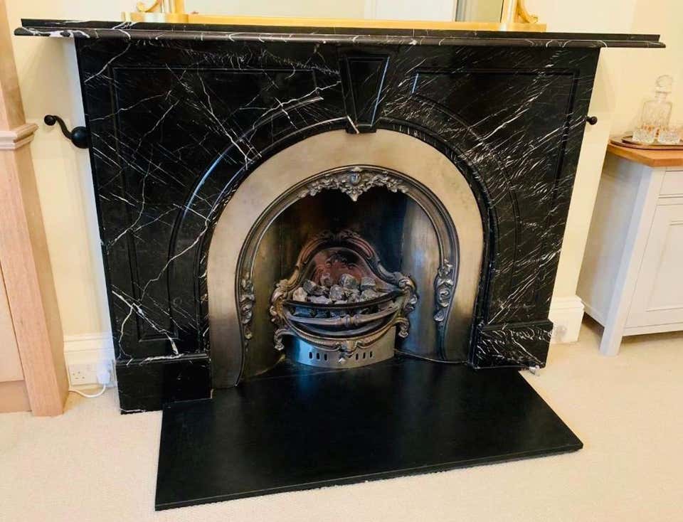 Black Marble Antique Fireplace Online for delivery from Griffin Antique Fireplaces in Scotland