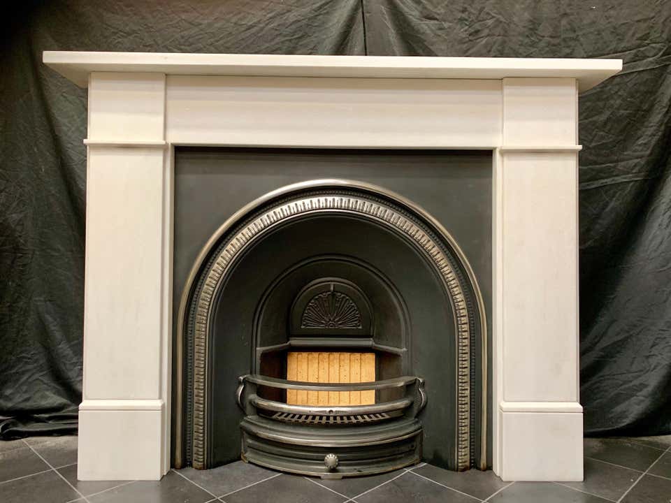 Antique Fireplace surround with cast iron insert for sale